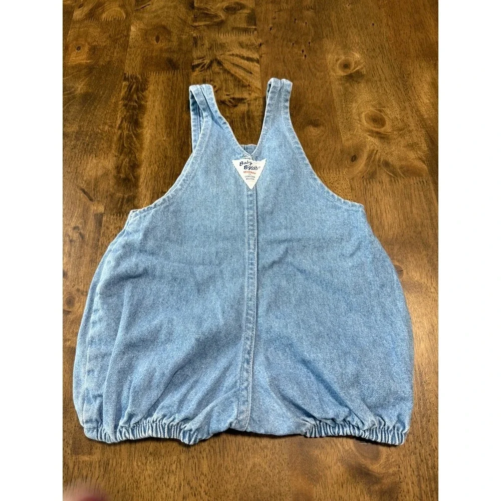 BABY Bgosh Boy Girl unisex OshKosh denim Bubble romper vintage cotton size 3/6 M